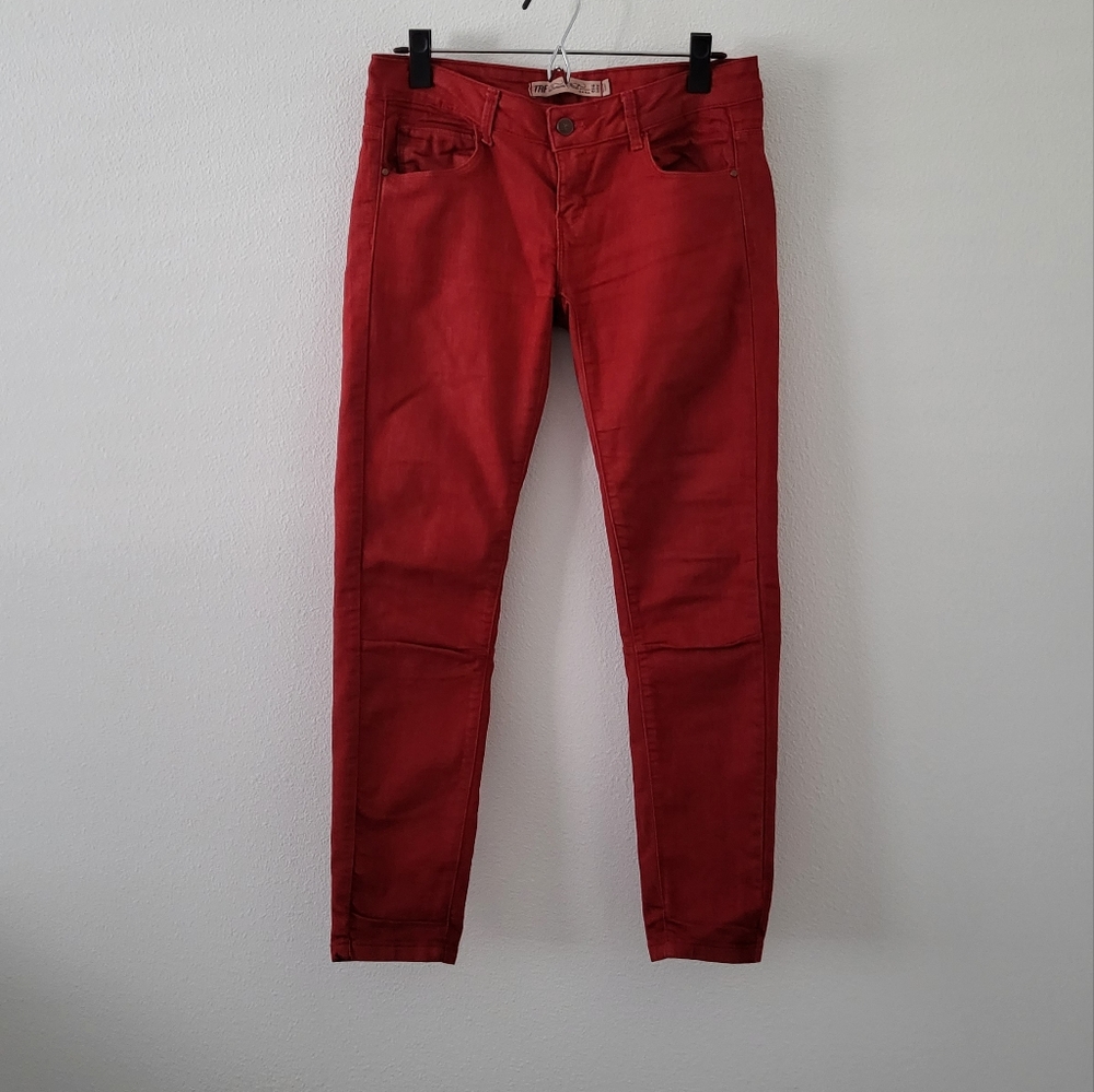 zara premium wash TRF red jeans sz 6